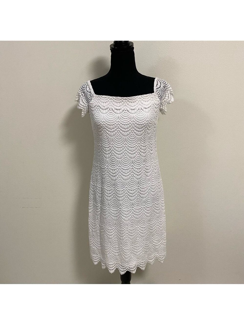 Lilly Pulitzer Dress Women’s Size Small White Marine Tropic Lace Marble Dress